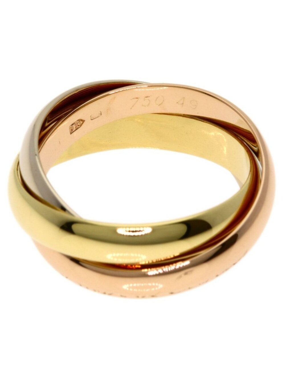 Cartier Trinity 49 Ring 18k Yellow Gold 18k Pink White - Picture 4 of 8